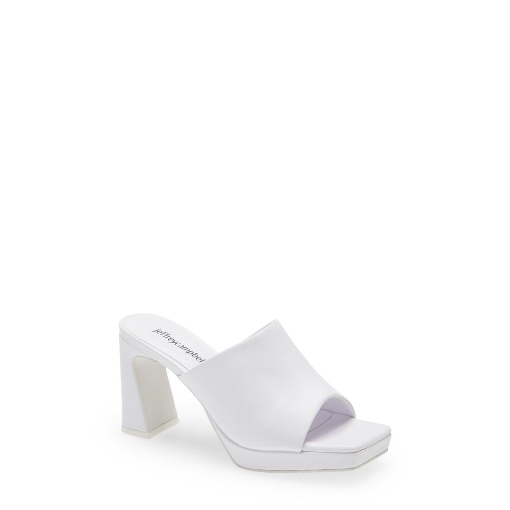 Jeffrey Campbell 'Caviar' White Platform Slide Sandal Size 8.5